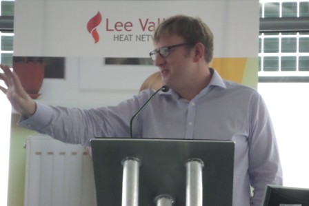 Councillor Clyde Loakes speaking at the launch of the Lee Valley heating scheme on Monday (July 21)